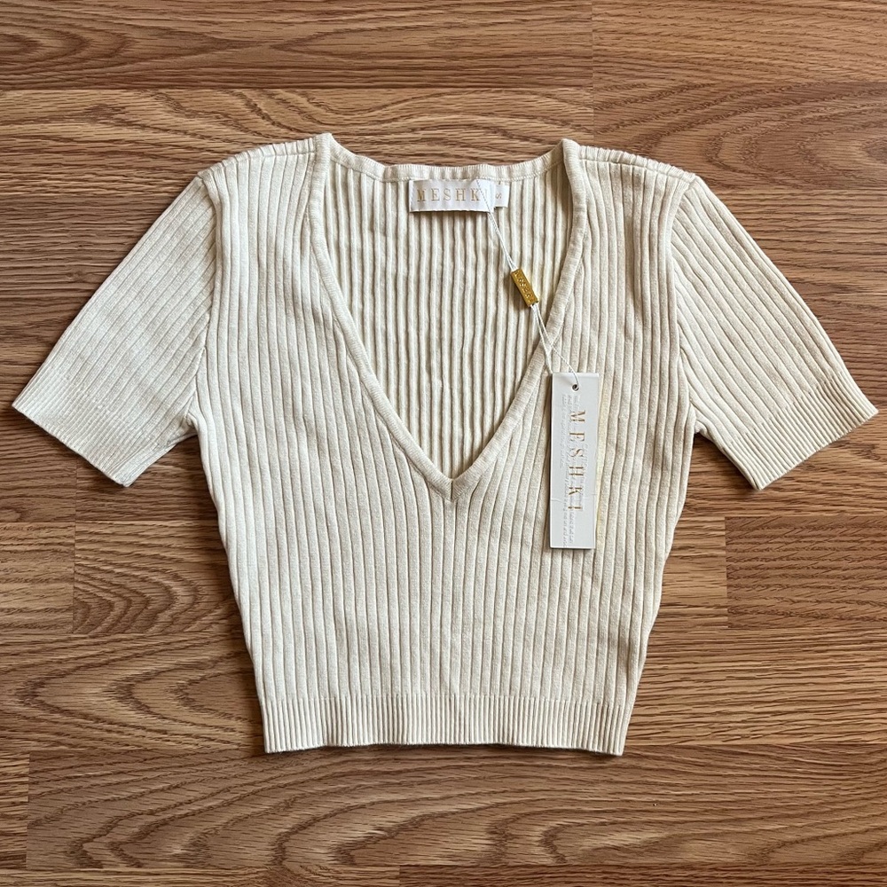 (NEVER WORN) Meshki Cream Ribbed Knit Set - Picture 7 of 10